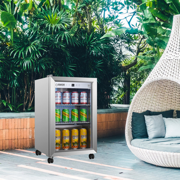 Small outdoor store bar fridge